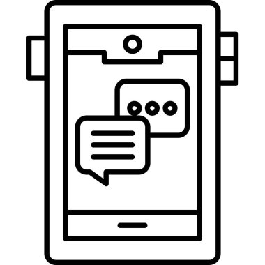 Cep telefonu simgesi, vektör illüstrasyonu