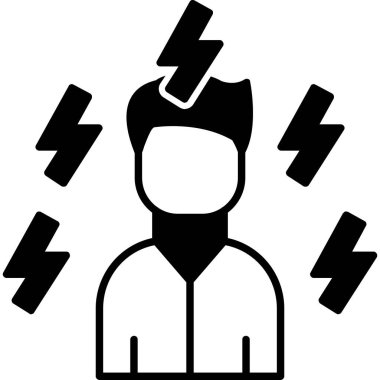 Baş şimşek simgesi. vektör illüstrasyonu