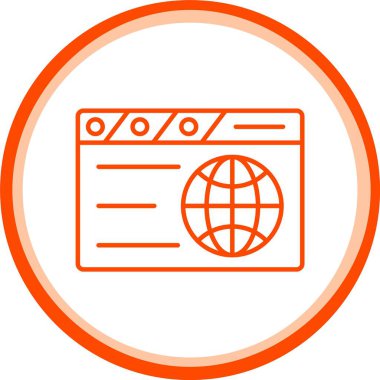 Web Tarayıcı Simgesi, Web Kullanımı için Basit Vektör İllüstrasyonu