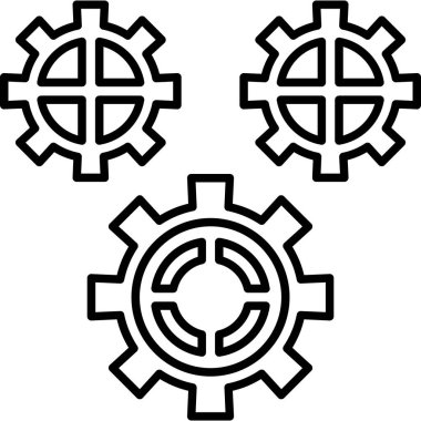 dişli simgesi. ince çizgi biçimi