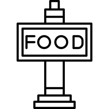 Yemek. Web simgesi basit illüstrasyon