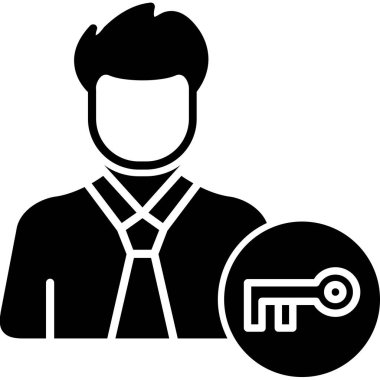 iş adamı simgesi, vektör illüstrasyonu