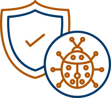 Antivirüs Simgesi, Web Kullanımı için Basit Vektör İllüstrasyonu