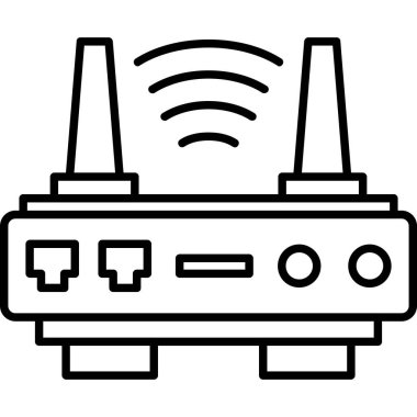 Kablosuz. Web simgesi basit illüstrasyon