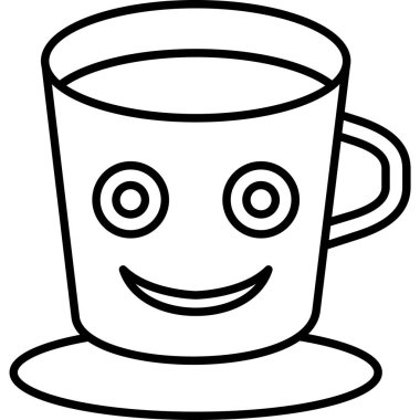 kupa çay içme ikonu ana hatlarıyla