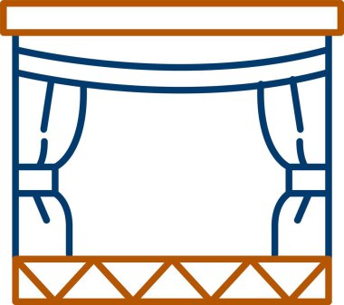 Web Kullanımı için Sahne Simgesi, Basit Vektör İllüstrasyonu