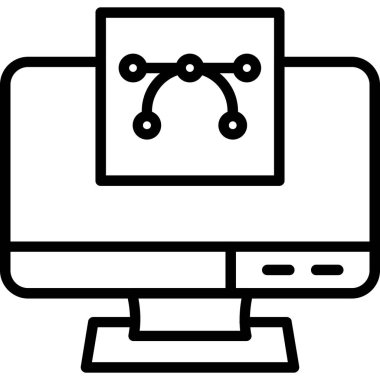 Bilgisayar. Web simgesi basit illüstrasyon