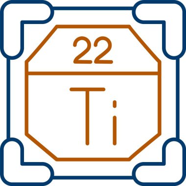 22 Titanyum Simgesi, Web Kullanımı için Basit Vektör İllüstrasyonu