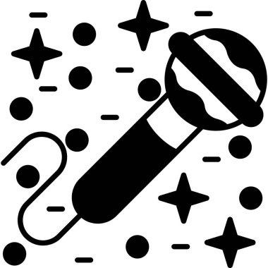 Mikrofon. Web simgesi basit illüstrasyon