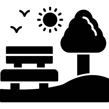 Bir ağacın vektör çizimi ve siyah beyaz arkaplan