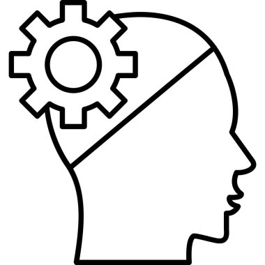 Beyin. Web simgesi basit illüstrasyon