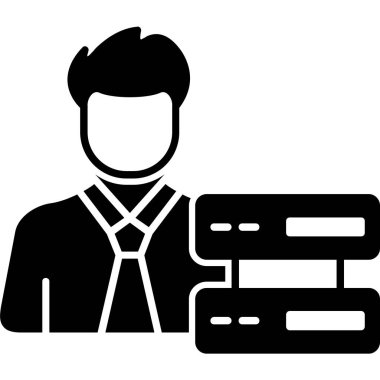 İş adamı ikonu. Web için iş adamı vektör sembolünün basit bir gösterimi