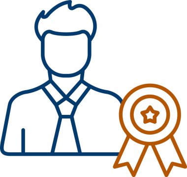 Web Kullanımı için Kullanıcı Ödülü Simgesi, Basit Vektör İllüstrasyonu