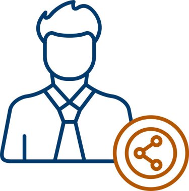 Web kullanımı için Kullanıcı Paylaşımı Simgesi, Basit Vektör İllüstrasyonu