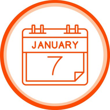 7 Ocak Simgesi, Web Kullanımı için Basit Vektör İllüstrasyonu