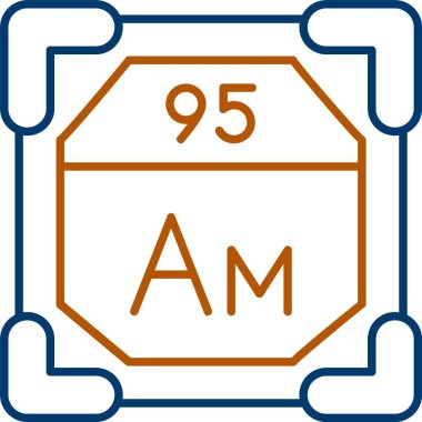 95 Americium Simgesi, Web Kullanımı için Basit Vektör İllüstrasyonu