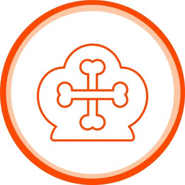 Web Kullanımı için Kemik Simgesi, Basit Vektör İllüstrasyonu