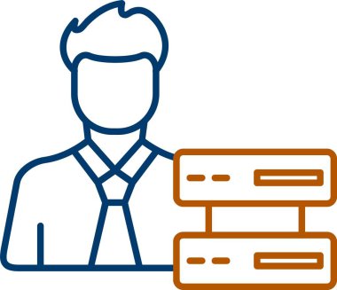 Web kullanımı için Kullanıcı Sunucusu Simgesi, Basit Vektör İllüstrasyonu