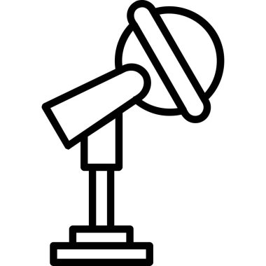 Uydu anten ikonu ana hatları vektörü. Uydu anteni. bulaşık