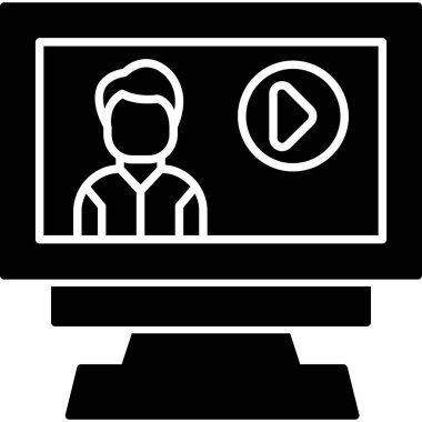 Video oynatıcı ikon vektör illüstrasyonu