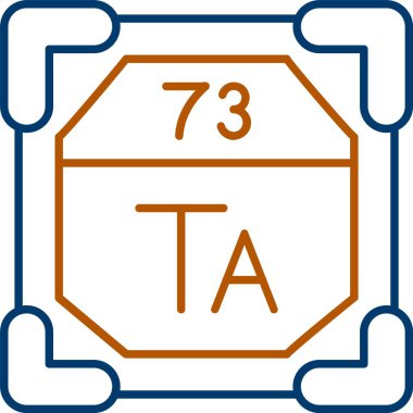73 Tantalum Simgesi, Web Kullanımı için Basit Vektör İllüstrasyonu