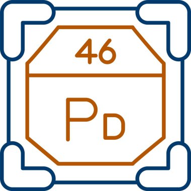 46 Palladium Simgesi, Web Kullanımı için Basit Vektör İllüstrasyonu