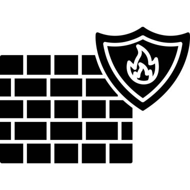 Moda tarzında izole edilmiş güvenlik duvarı simgesi