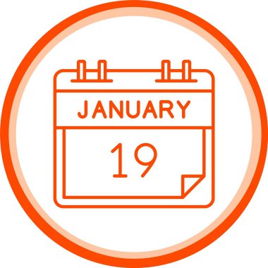 19 Ocak Simgesi, Web Kullanımı için Basit Vektör İllüstrasyonu