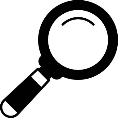 Büyütme cam simgesi, vektör illüstrasyonu