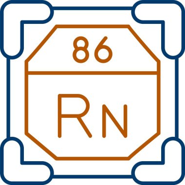 86 Radon Simgesi, Web Kullanımı için Basit Vektör İllüstrasyonu