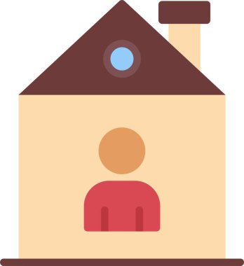 Ev sahibi ikonu. Düz renk tasarımı. vektör illüstrasyonu.