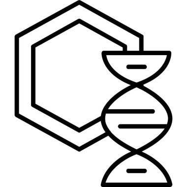 DNA simgesi. Web için DNA vektör simgelerinin özet çizimi
