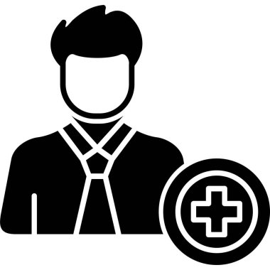 Doktor. Web simgesi basit illüstrasyon