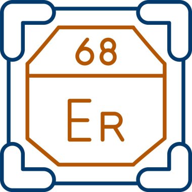 68 Erbium Simgesi, Web Kullanımı için Basit Vektör İllüstrasyonu