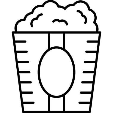 Patlamış mısır ikonu. Web için patlamış mısır vektör simgelerinin özet çizimi