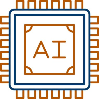 ai işlemci. Web simgesi basit illüstrasyon