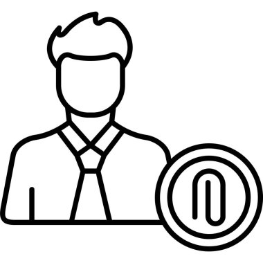 İş adamı ikonu. Beyaz arkaplanda izole edilmiş web tasarımı için insan vektör illüstrasyon simgesi