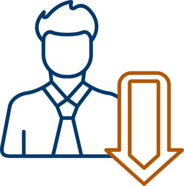 Web Kullanımı için Kullanıcı Aşağı Simgesi, Basit Vektör İllüstrasyonu