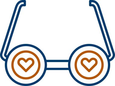 Web Kullanımı için Gözlük Simgesi, Basit Vektör İllüstrasyonu