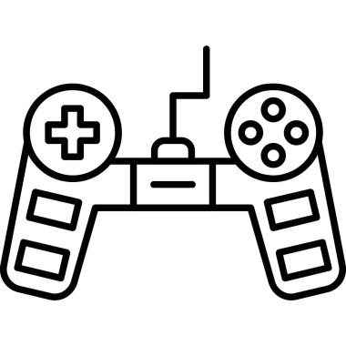 Oyun denetleyici joystickler, ana hat simgesi, vektör illüstrasyonu