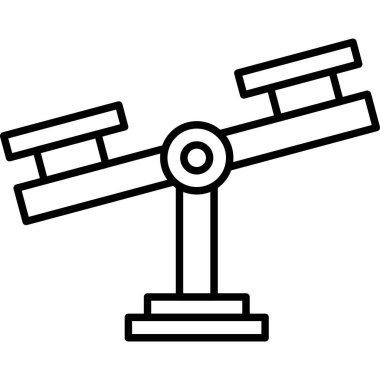 İHA kontrol simgesi. Beyaz arkaplanda izole edilmiş web için drone vektör simgesinin özet çizimi