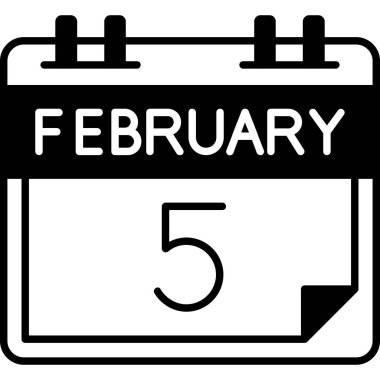 Şubat 5 - Takvim simgesi - Şubat takvimi