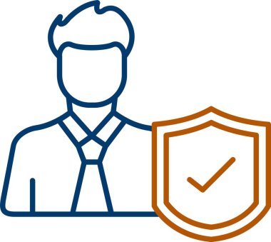 Web kullanımı için Kullanıcı Kalkanı Simgesi, Basit Vektör İllüstrasyonu