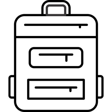 sırt çantası simgesi, vektör illüstrasyonu