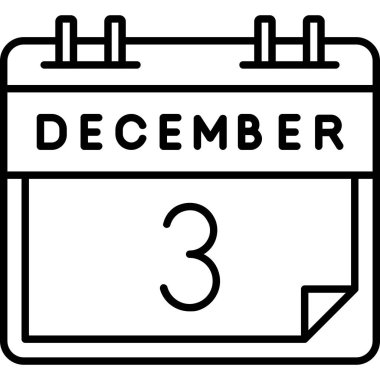 5 Aralık, takvim simgesi, vektör illüstrasyonu