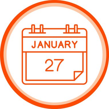 Web Kullanımı için 27 Ocak Simgesi, Basit Vektör İllüstrasyonu