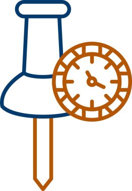 Web kullanımı için Pin Simgesi, Basit Vektör İllüstrasyonuna bas