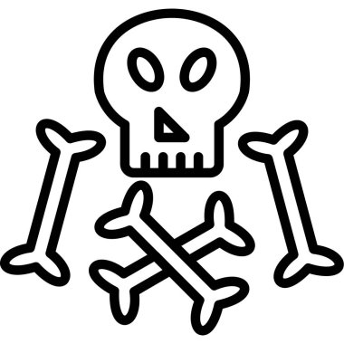 Cadılar Bayramı kafatası simgesi, anahat stili