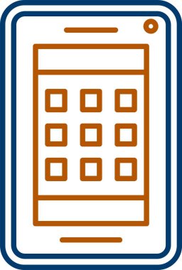 Web Kullanımı için Mobil Uygulama Simgesi, Basit Vektör İllüstrasyonu