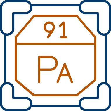 91 Protaktinyum Simgesi, Web Kullanımı için Basit Vektör İllüstrasyonu